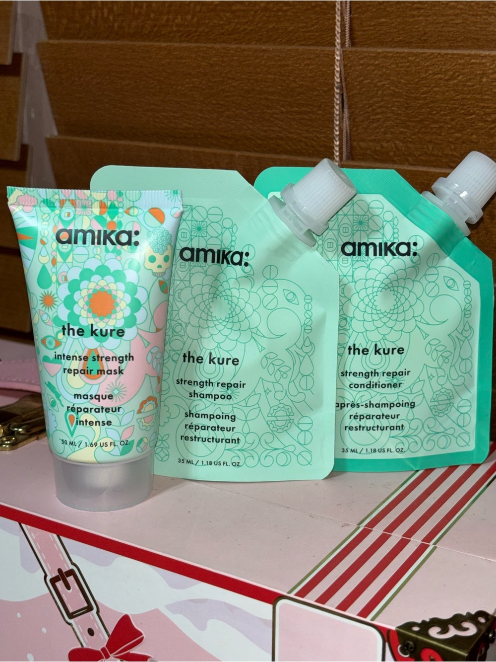 Amika The Kure Intense Strength Repair Mask Shampoo Conditioner Set